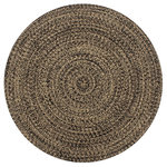VIDAXL Tapis fait a la main jute noir et naturel 150 cm