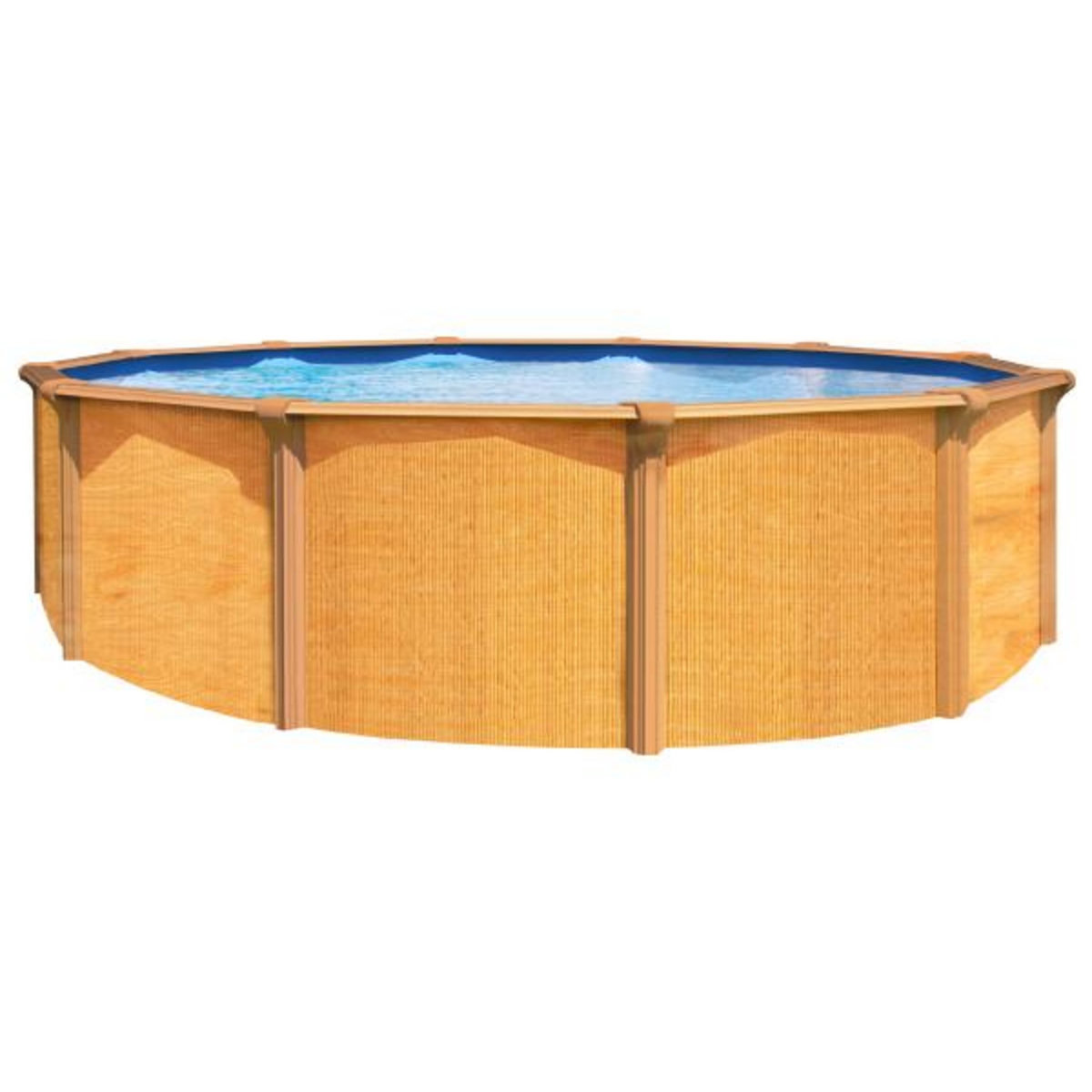 trigano Piscine hors sol acier ronde - 3,65 x 1,32m - imitation bois