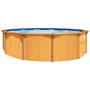 Voir la diapositive 1 : trigano Piscine hors sol acier ronde - 3,65 x 1,32m - imitation bois
