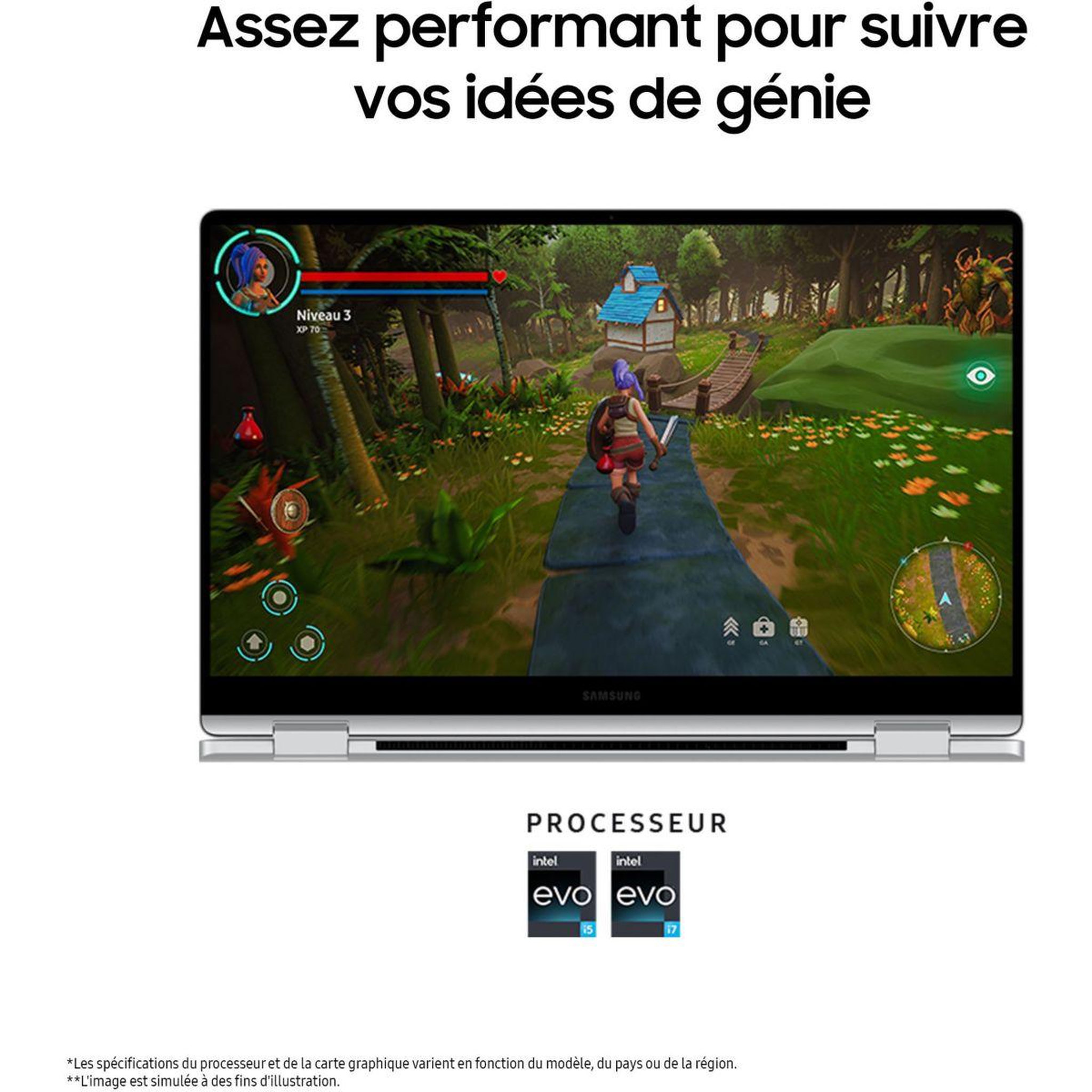 Voir la diapositive 3 : Samsung Ordinateur portable galaxy book4 15.6' i7 16go 512go