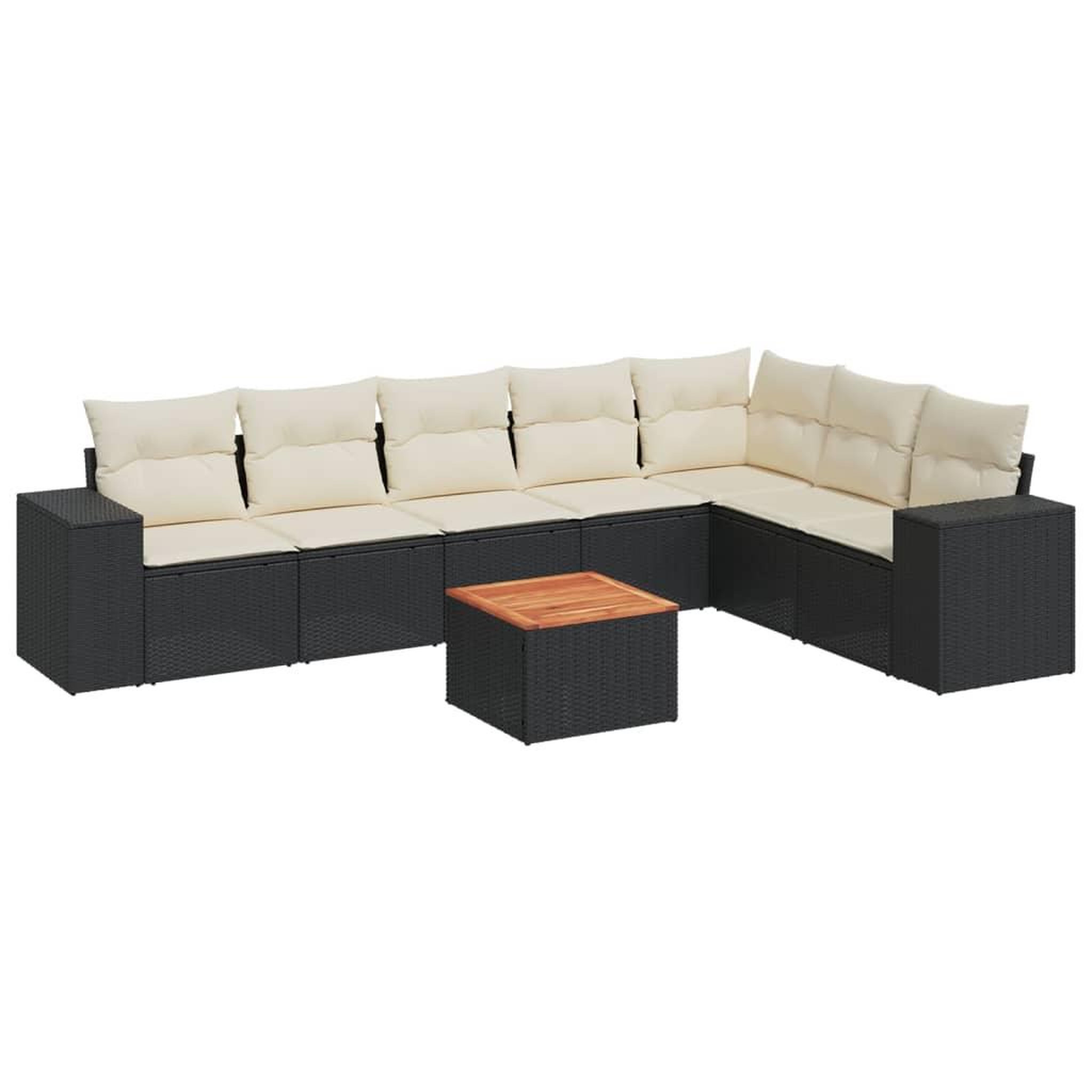 Voir la diapositive 2 : VIDAXL Salon de jardin 8 pcs avec coussins noir resine tressee