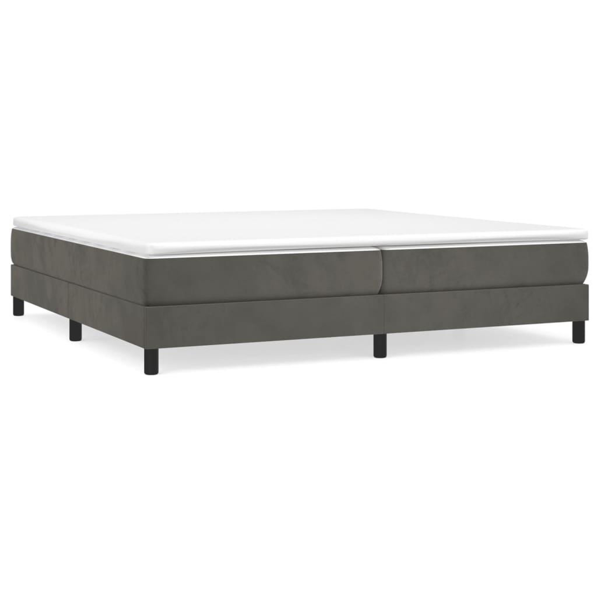 Voir la diapositive 2 : VIDAXL Sommier a lattes de lit et matelas Gris fonce 200x200cm Velours