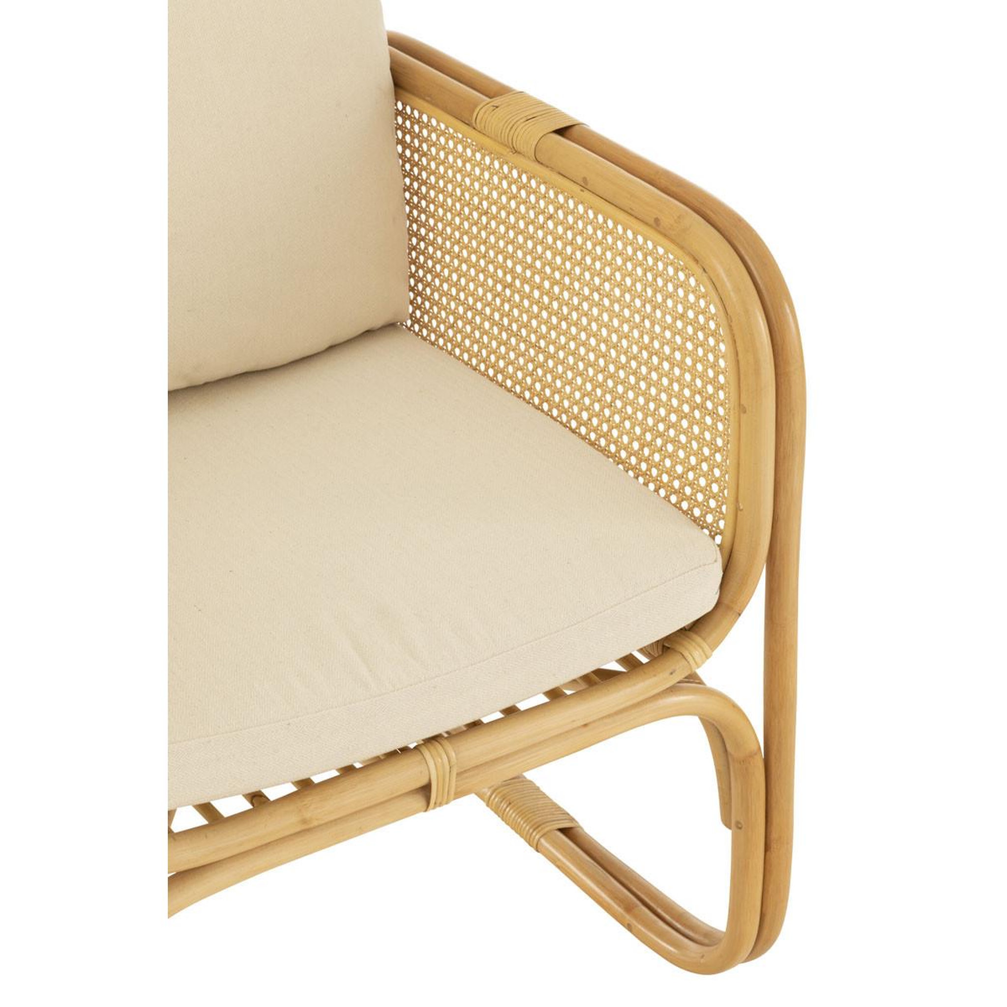 Voir la diapositive 6 : J-LINE Fauteuil en rotin & coussin  joey  67cm naturel