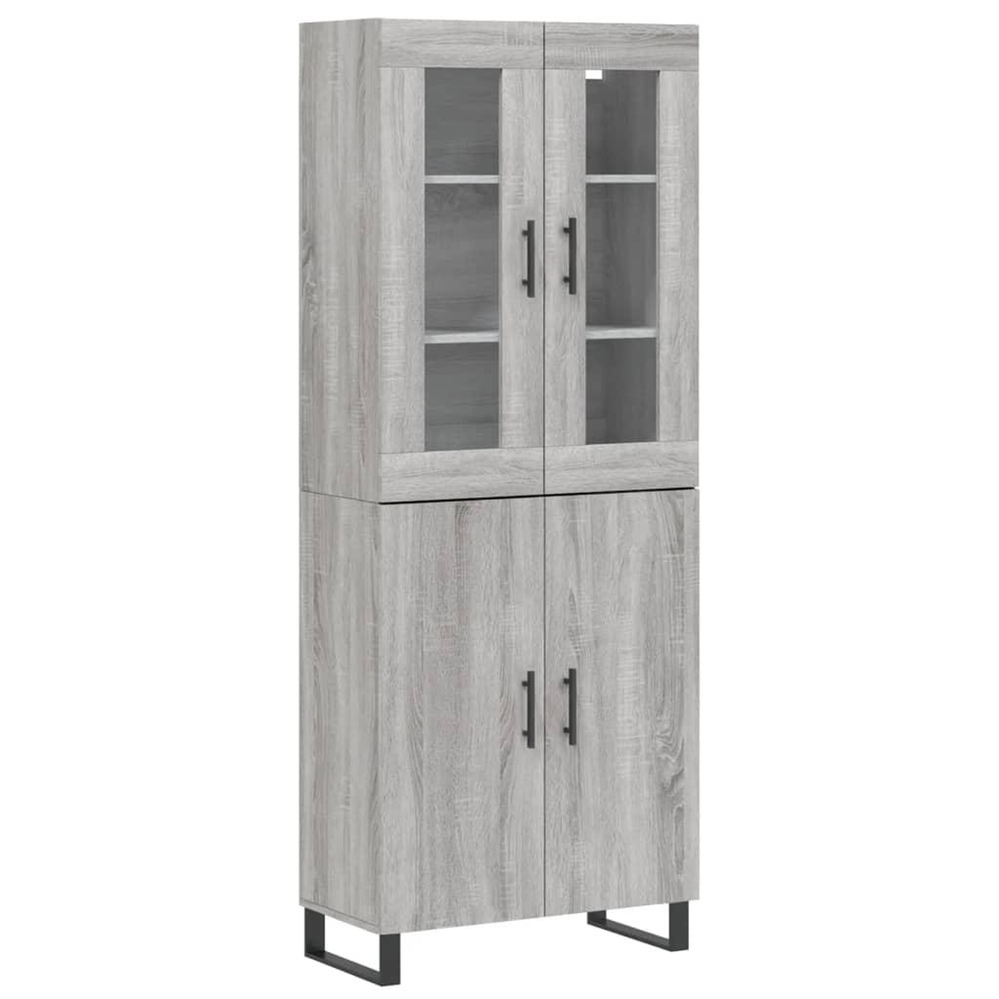 Voir la diapositive 2 : VIDAXL Buffet haut Sonoma gris 69,5x34x180 cm Bois d'ingenierie