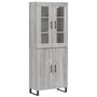 Voir la diapositive 2 : VIDAXL Buffet haut Sonoma gris 69,5x34x180 cm Bois d'ingenierie