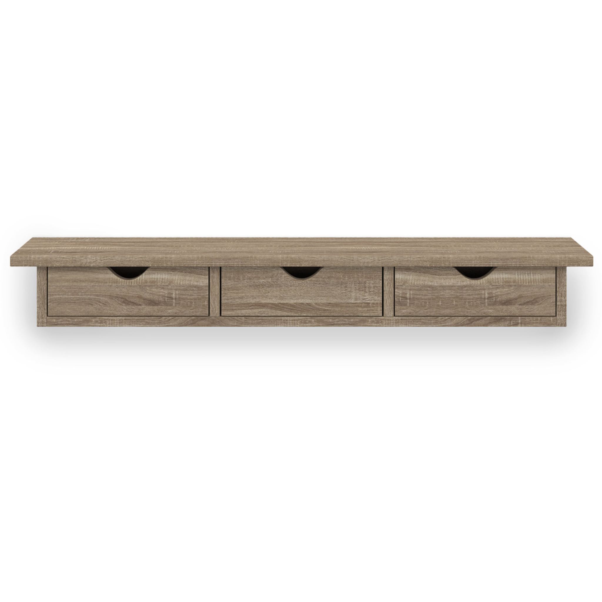 Voir la diapositive 3 : ID MARKET Etagère murale console d'entrée lise 3 tiroirs façon hêtre