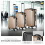 Voir la diapositive 3 : tectake Set de valises trolley rigides 3 parties en plastique ABS robuste champagne