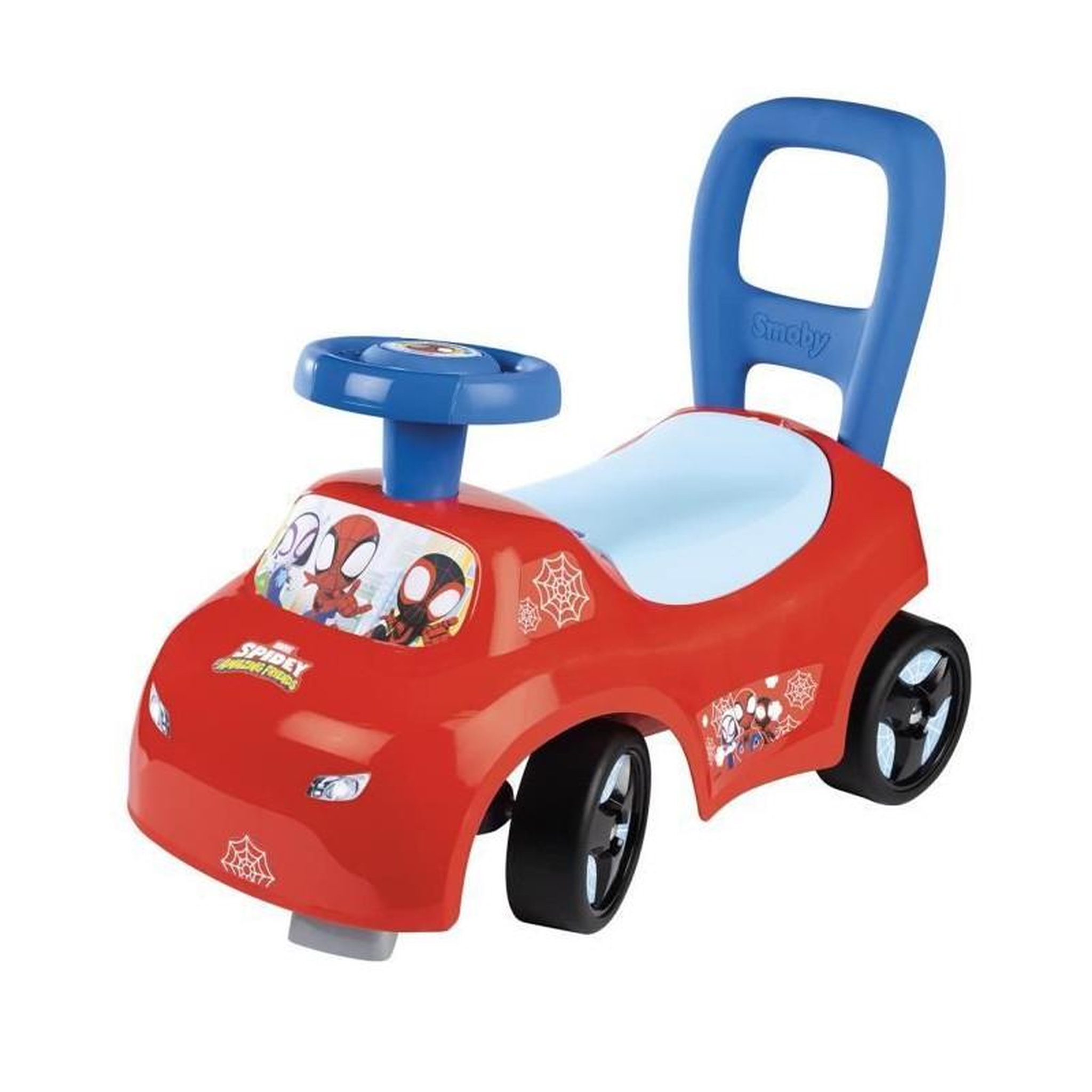 SMOBY Smoby - Porteur auto enfant 2 en 1 - Spidey - Coffre sous la selle + klaxon - Des 10 mois - Fabrication française