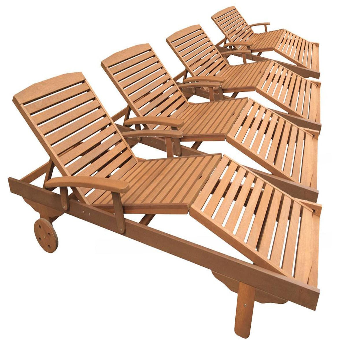 Habitat et Jardin Bain de soleil pliant en bois exotique  Singapour  - Maple - Marron clair - Lot de 4