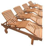 Habitat et Jardin Bain de soleil pliant en bois exotique  Singapour  - Maple - Marron clair - Lot de 4