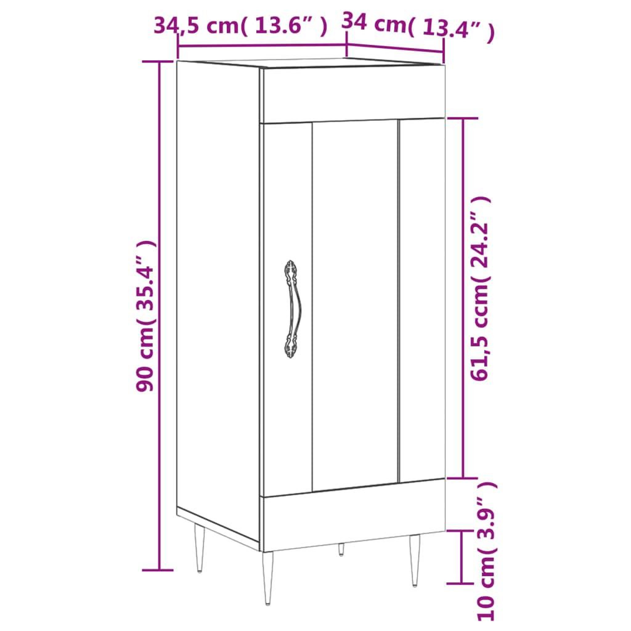 Voir la diapositive 6 : VIDAXL Buffet blanc 34,5x34x90 cm bois d'ingenierie