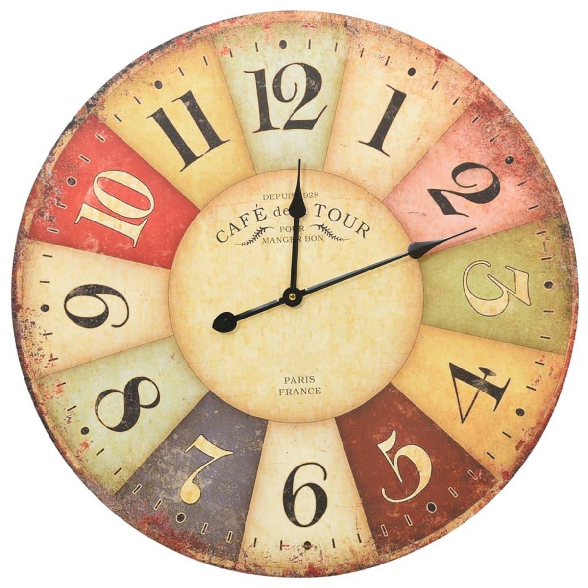 VIDAXL Horloge murale vintage Coloree 60 cm