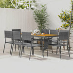 VIDAXL Mobilier a dîner d'exterieur 9 pcs Resine tressee Gris