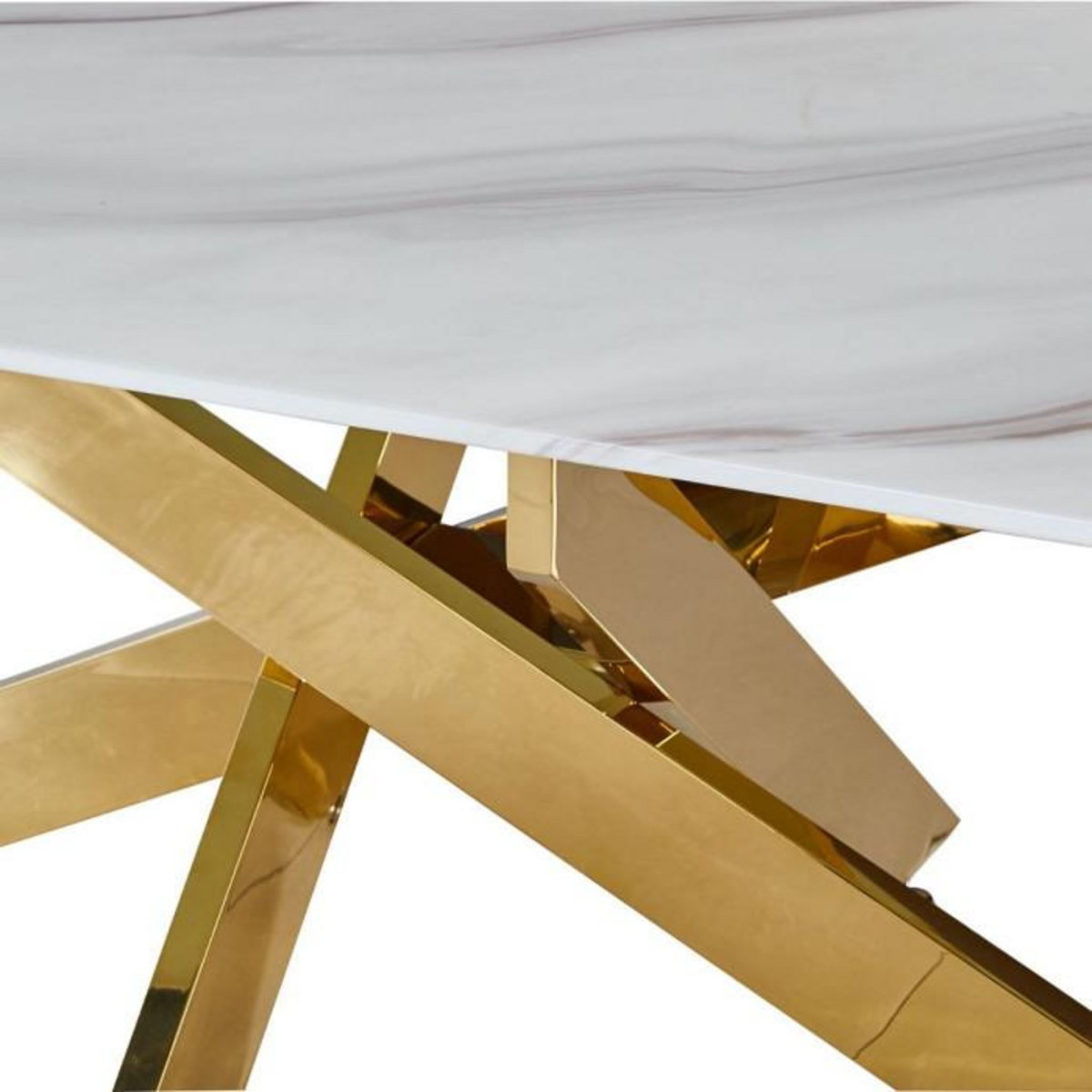 Paris Prix Table Basse en Verre  Olaze  120cm Effet Marbre