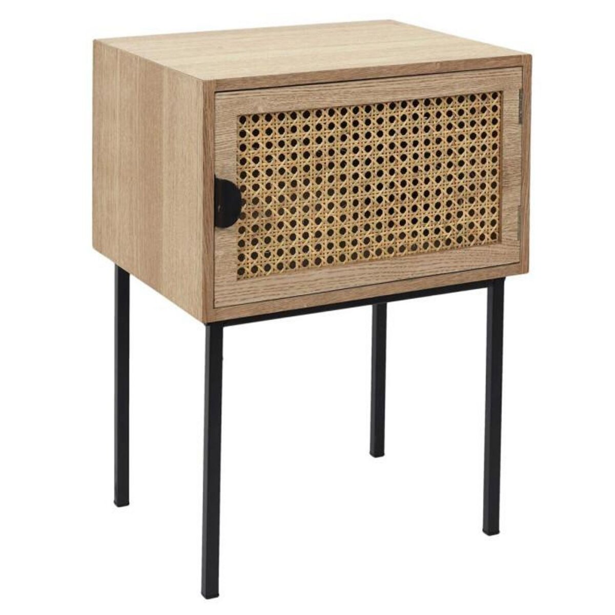 Paris Prix Table de Chevet en Bois 1 Porte  Bessie  55cm Naturel
