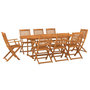 Voir la diapositive 2 : VIDAXL Ensemble a manger de jardin 9 pcs 220x90x75 cm bois d'acacia