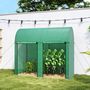 Voir la diapositive 2 : OUTSUNNY Serre de jardin 2 m² serre à tomates 2 portes acier PE vert
