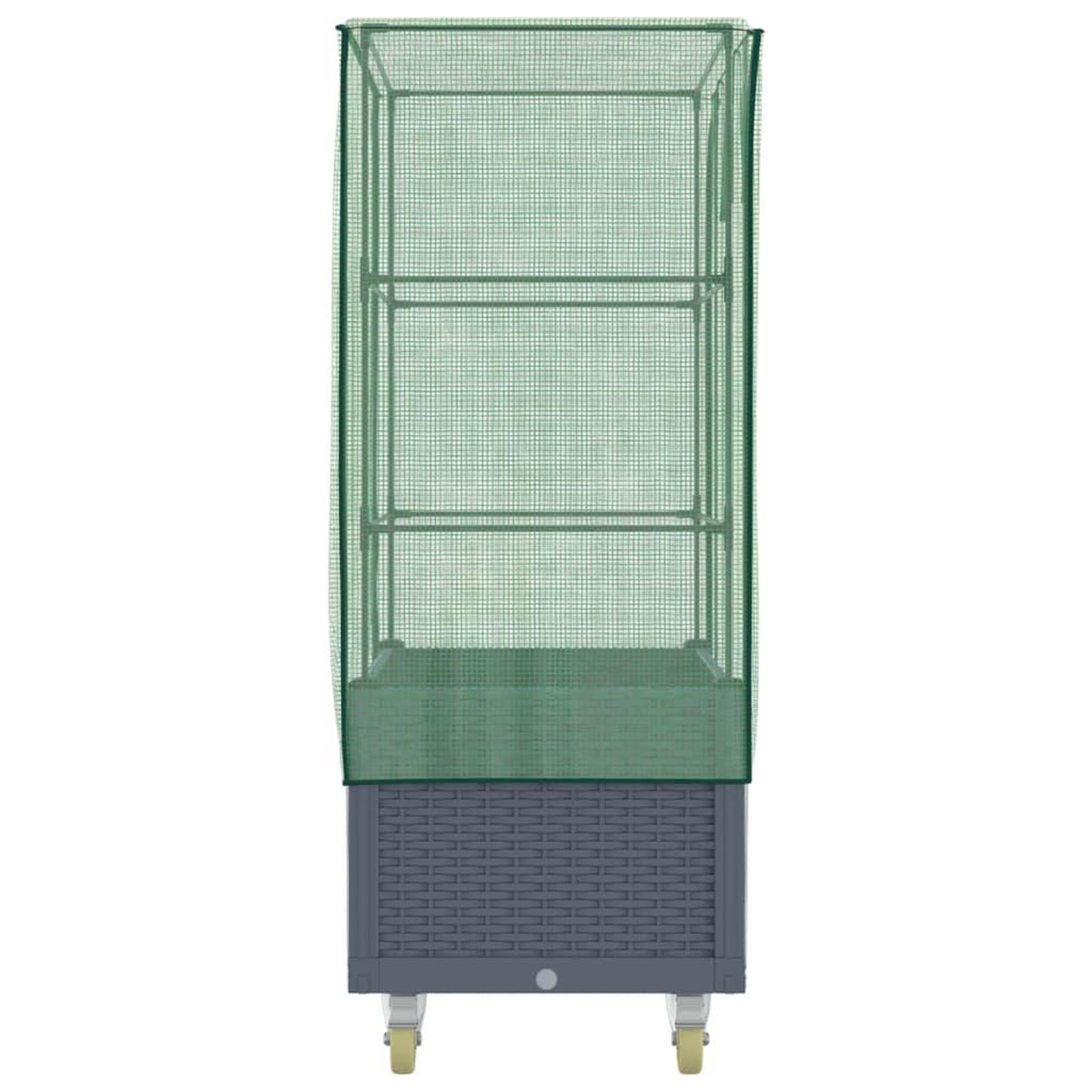 Voir la diapositive 5 : VIDAXL Jardiniere surelevee avec housse et roues aspect rotin