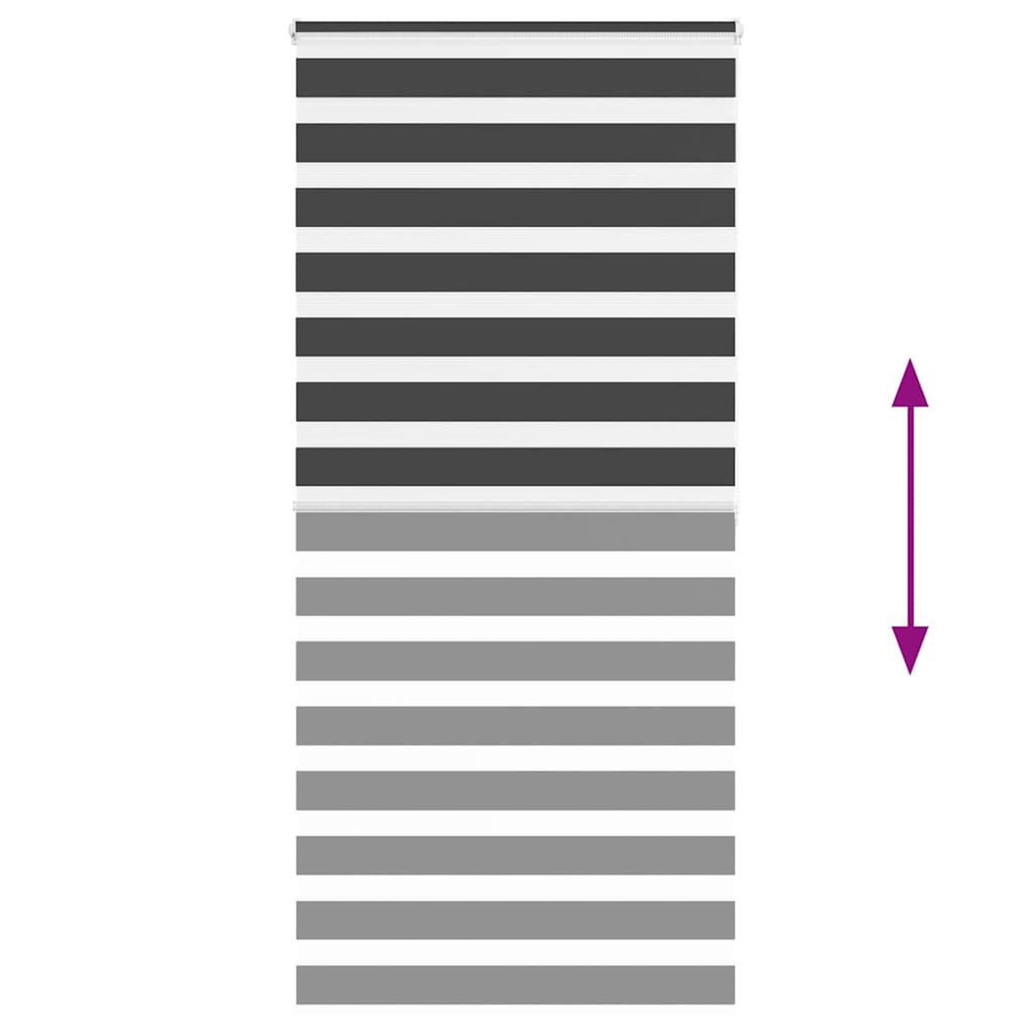 Voir la diapositive 5 : VIDAXL Store zebre noir 115x200 cm largeur du tissu 110,9 cm polyester