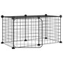 Voir la diapositive 2 : VIDAXL Cage animaux de compagnie a 8 panneaux et porte Noir 35x35 cm