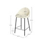 Voir la diapositive 4 : Rendez vous déco Lot de 2 chaises pour îlot central 65 cm en tissu bouclette blanc-Misty