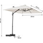 Voir la diapositive 3 : Habitat et Jardin Parasol jardin déporté en aluminium  Sky 4  - 3 x 4 m - Ecru - Dalles à lester incluses