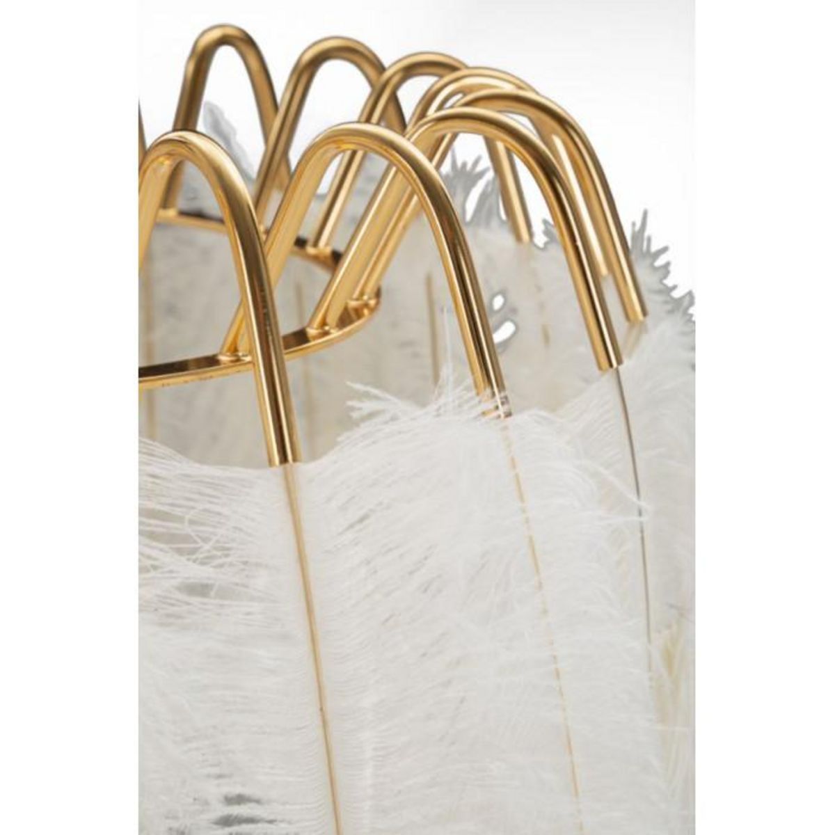 Paris Prix Lampadaire Imitation Plume  Stand  147cm Or & Blanc