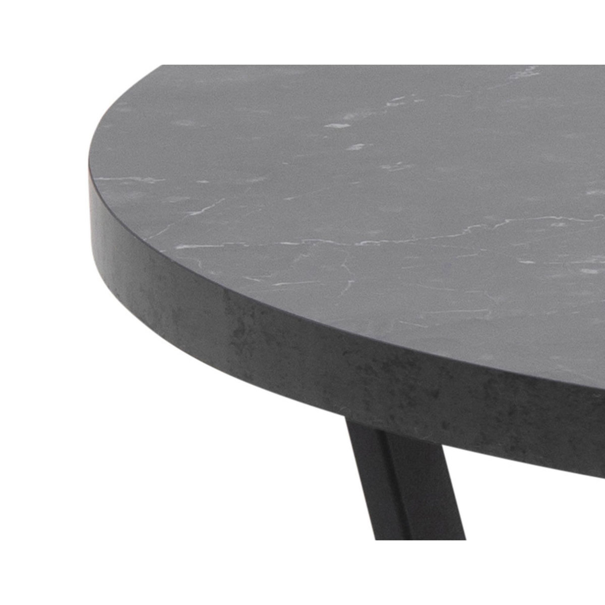 LISA DESIGN Aurora - table basse ronde - effet marbre noir - 77 cm
