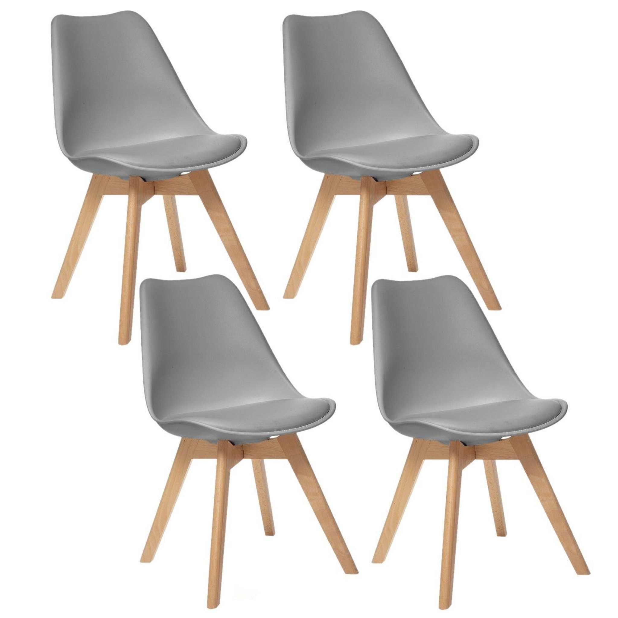 Voir la diapositive 1 : TOILINUX Lot de 4 chaises design scandinave baya