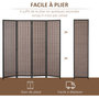 Voir la diapositive 6 : HOMCOM Paravent intérieur séparateur de pièce pliable 4 panneaux dim. 180L x 180H cm bois pin bambou coton