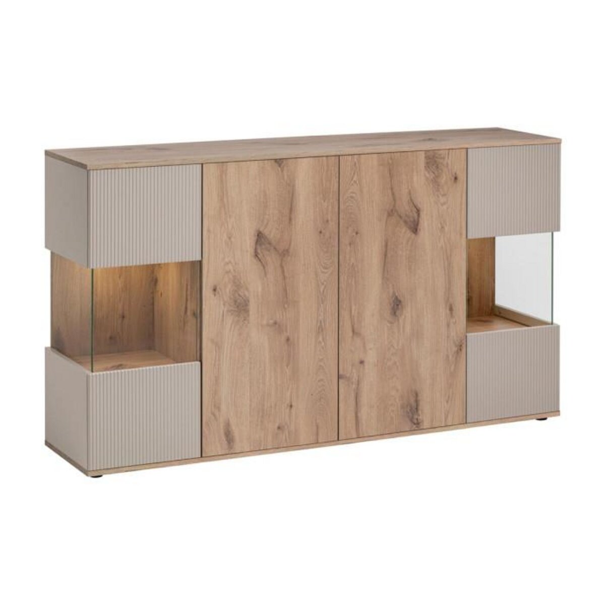 Paris Prix Buffet Rainuré  Catalina  160cm Naturel