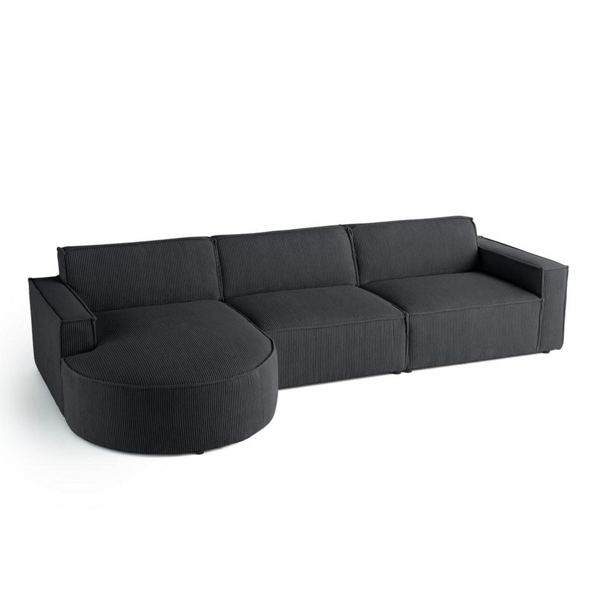 LISA DESIGN Spiaggia - canapé d'angle gauche - 5 places - en velours côtelé