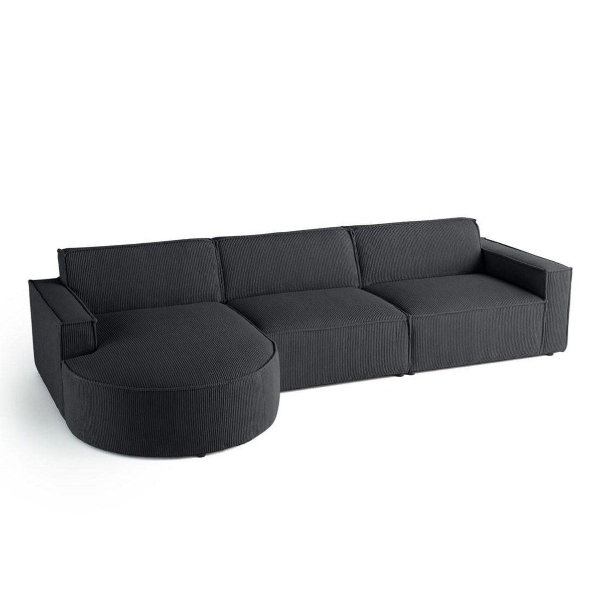 LISA DESIGN Spiaggia - canapé d'angle gauche - 5 places - en velours côtelé