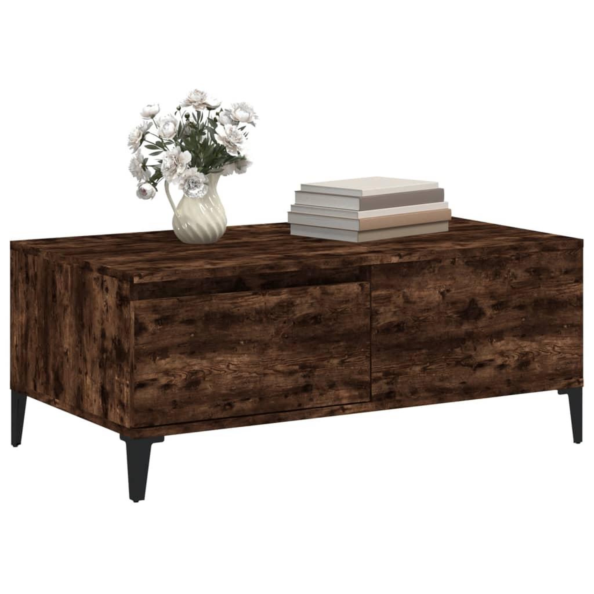 Voir la diapositive 4 : VIDAXL Table basse Chene fume 90x50x36,5 cm Bois d'ingenierie