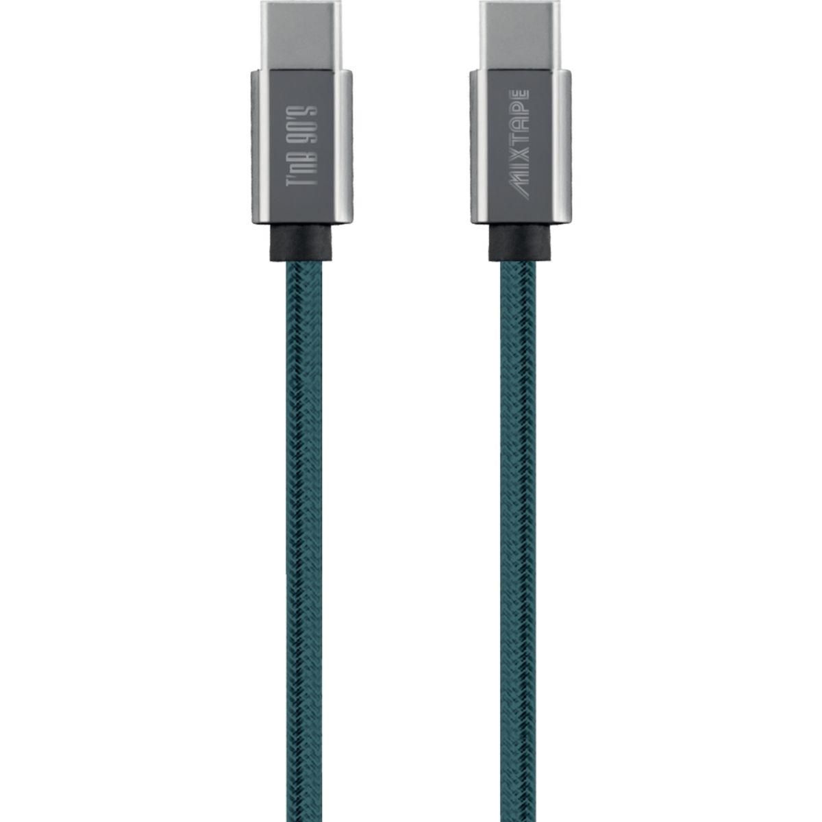 TNB Câble USB vers USB-C 1.5m nylon bleu