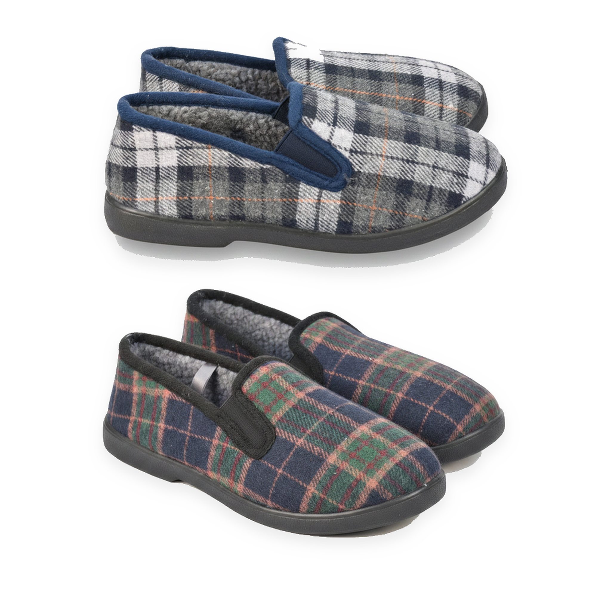 Voir la diapositive 3 : OZABI Ozabi pantoufles charentaises homme pack de 2 paires semelle antidérapante
