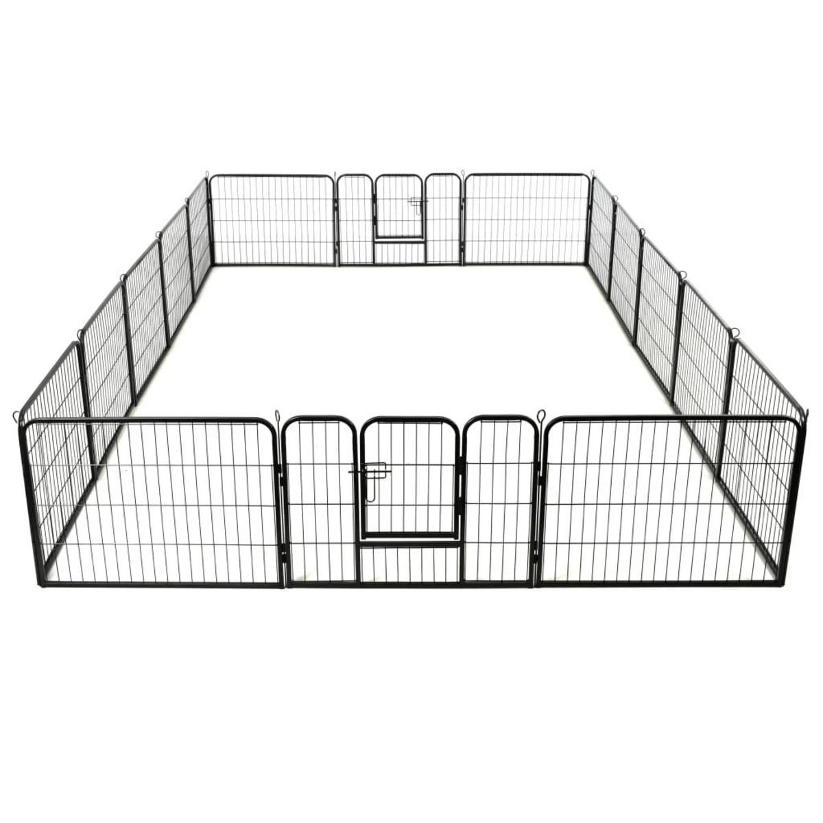 VIDAXL Parc pour chiens 16 panneaux Acier 60 x 80 cm Noir