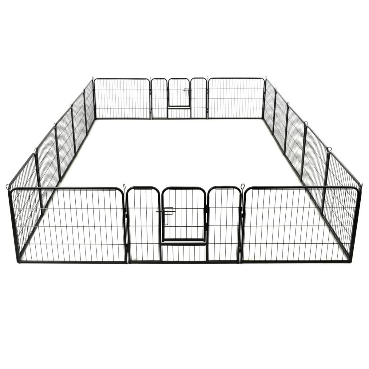 VIDAXL Parc pour chiens 16 panneaux Acier 60 x 80 cm Noir