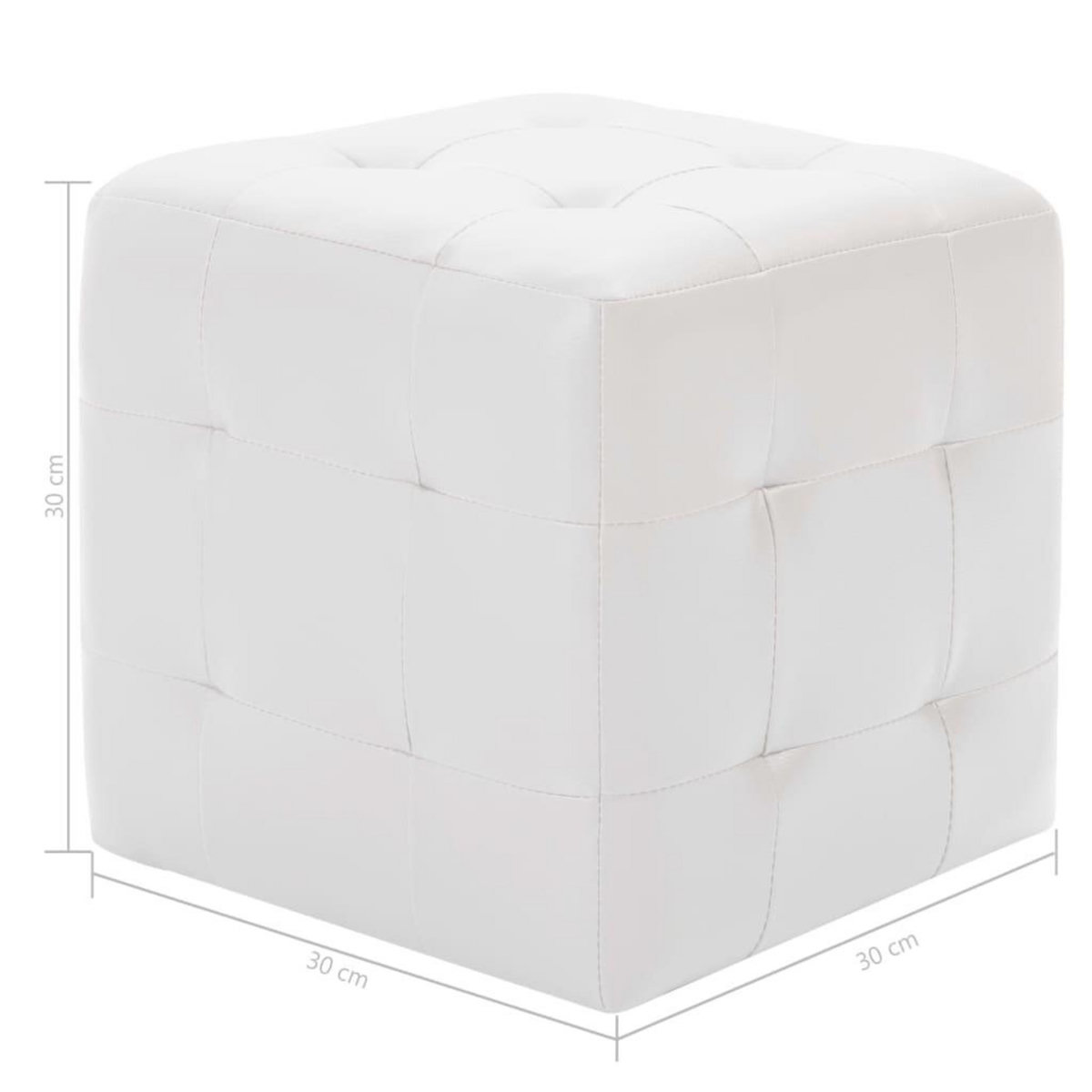VIDAXL Poufs 2 pcs Blanc 30 x 30 x 30 cm Similicuir