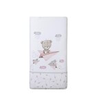 INTERBABY Parure Lit Bébé Amovible Avion papier - Rose