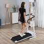 Voir la diapositive 2 : HOMCOM Tapis de course électrique pliable 500 W 1-10 Km/H écran LCD multifonctions acier noir et blanc