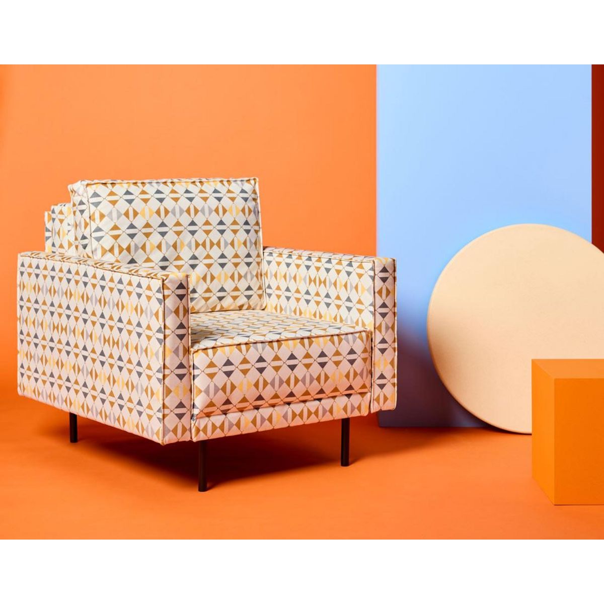 LISA DESIGN Charlie - fauteuil motif graphique en tissu