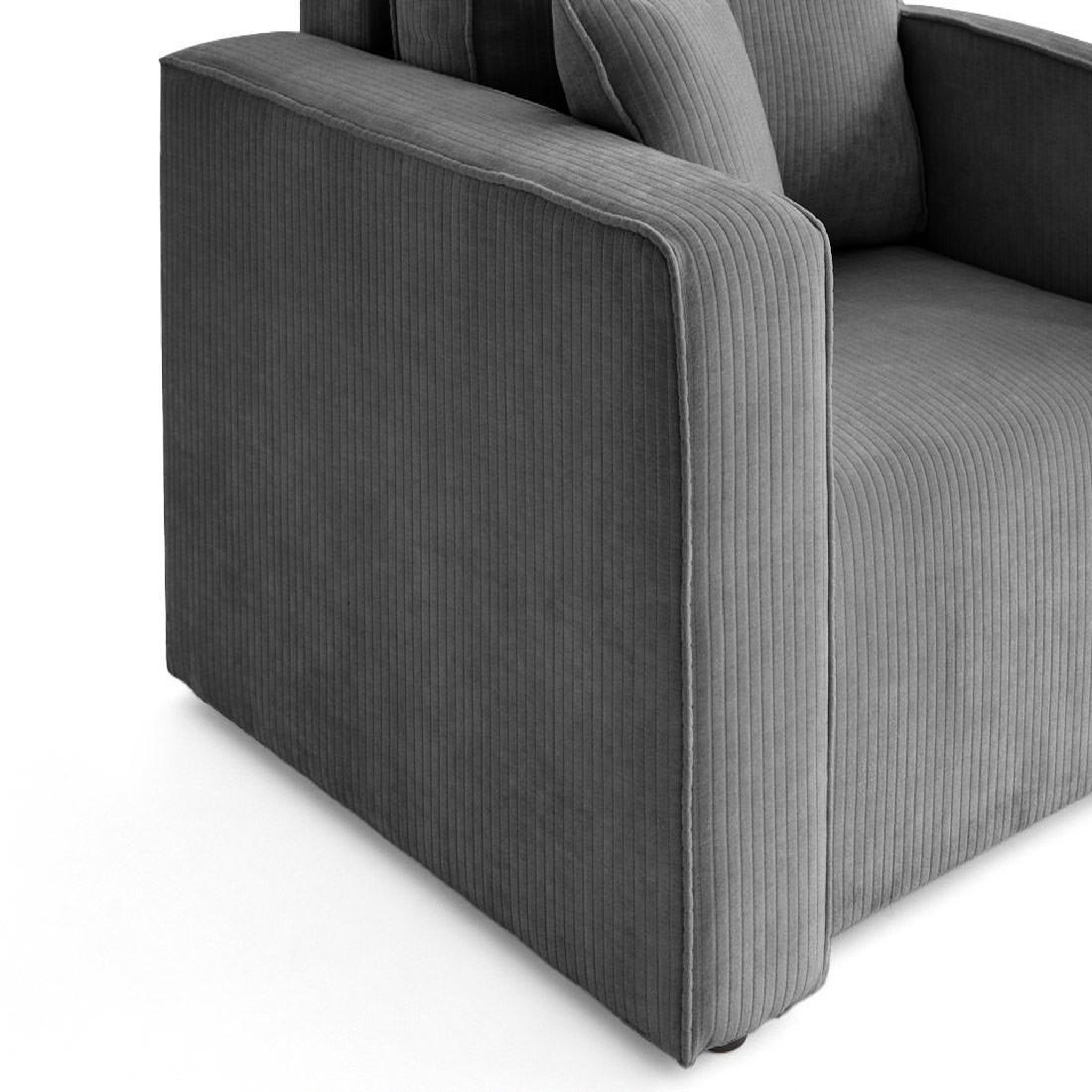 Voir la diapositive 4 : BEST MOBILIER Topaze - fauteuil en velours côtelé plat