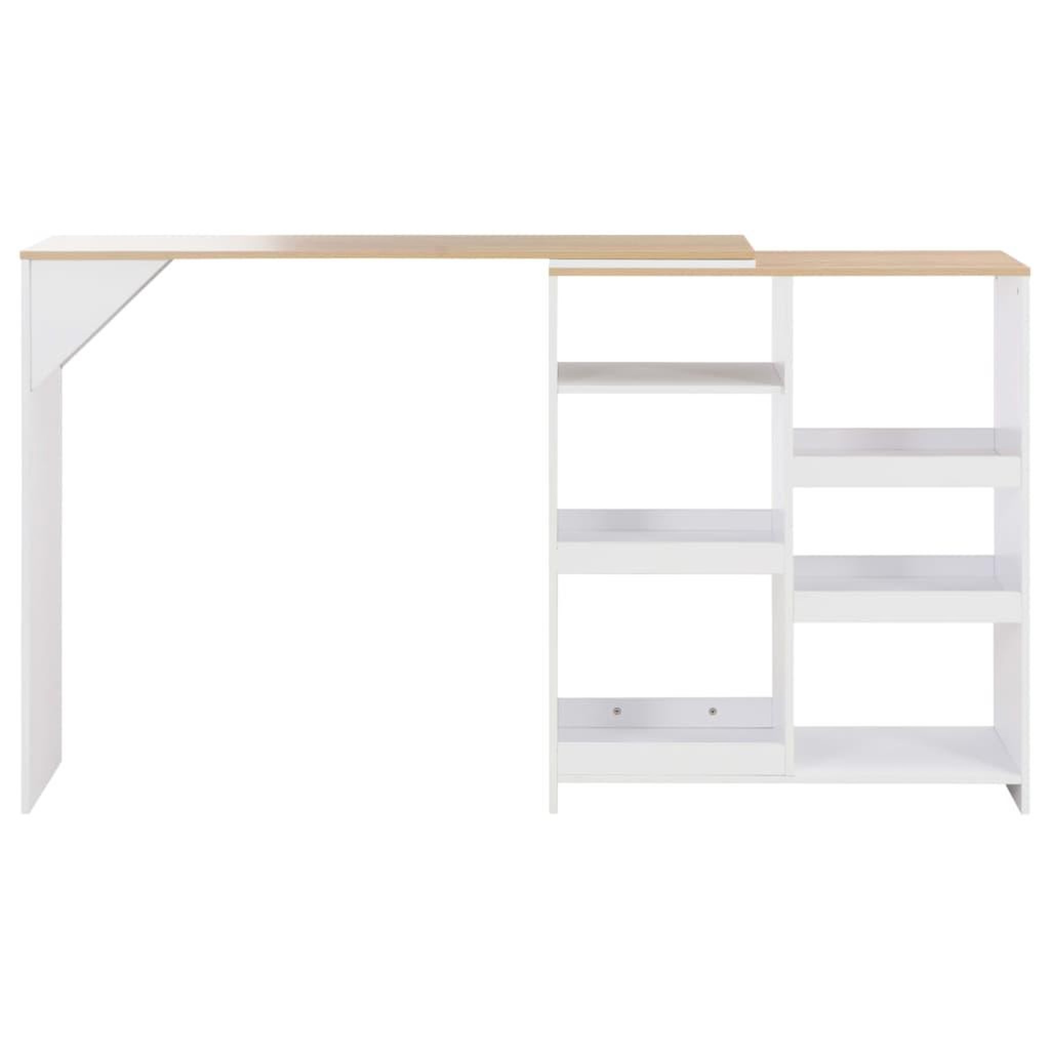 Voir la diapositive 3 : VIDAXL Table de bar avec tablette amovible Blanc 138x39x110 cm