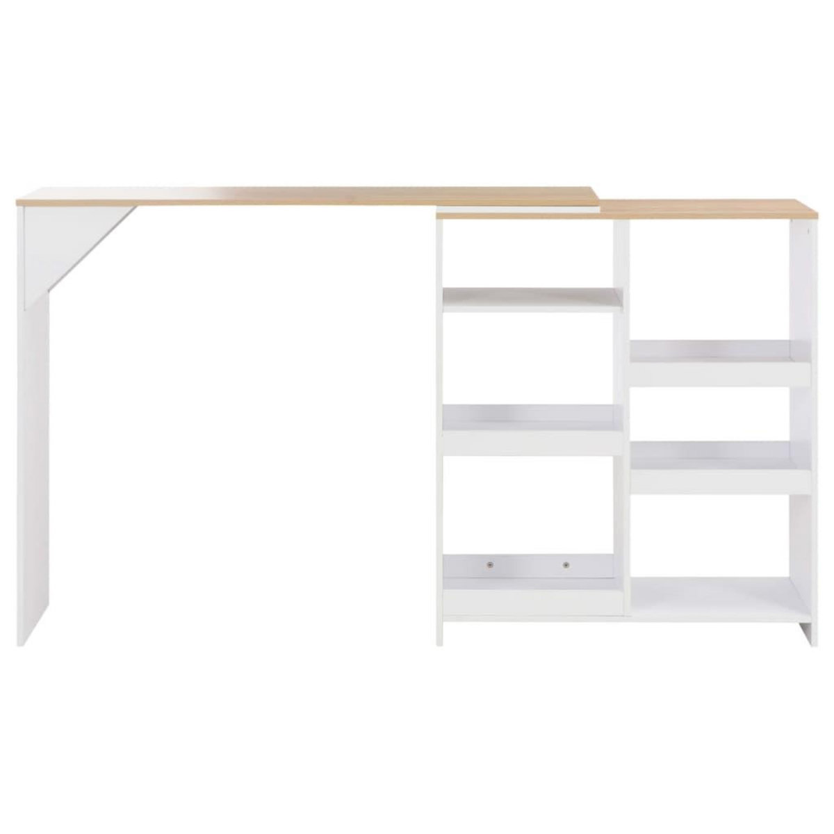 VIDAXL Table de bar avec tablette amovible Blanc 138x39x110 cm