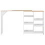 Voir la diapositive 3 : VIDAXL Table de bar avec tablette amovible Blanc 138x39x110 cm