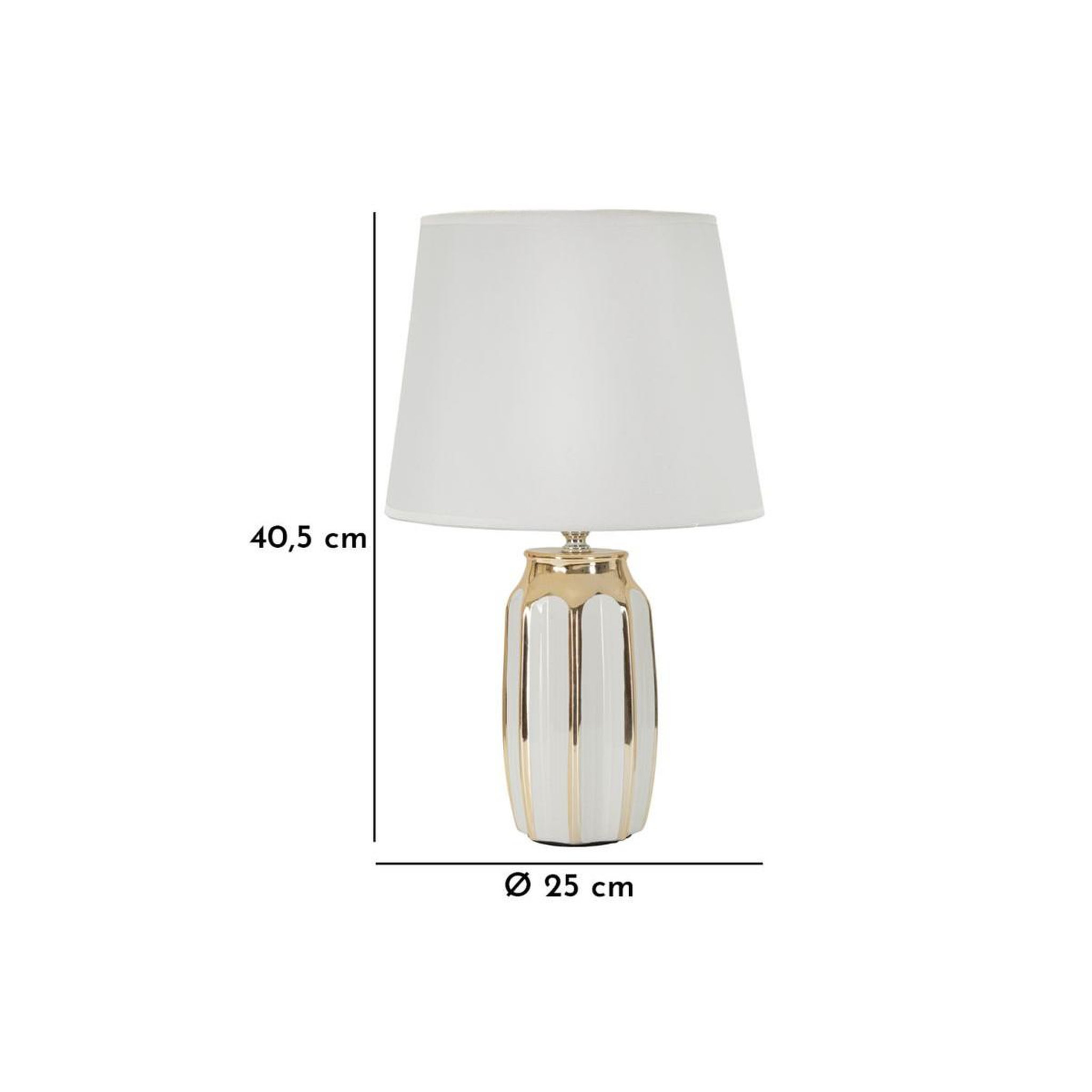 Voir la diapositive 6 : Paris Prix Lampe à poser en céramique  cassy  40cm blanc & or