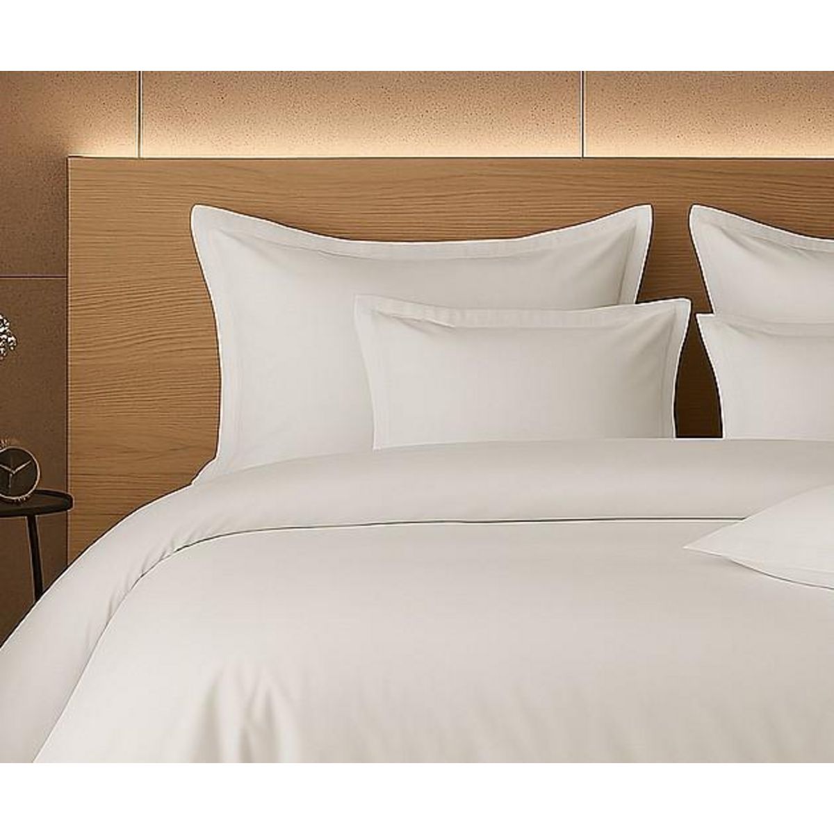 Home collection Parure housse de couette 2 pers 200x200 percale de coton - percale blanc