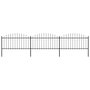 Voir la diapositive 1 : VIDAXL Cloture de jardin a dessus en lance Acier (1,25-1,5)x5,1 m Noir
