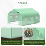 Voir la diapositive 6 : OUTSUNNY Serre tunnel de jardin 3,5 x 3 x 2 m grande taille 6 fenêtres vert